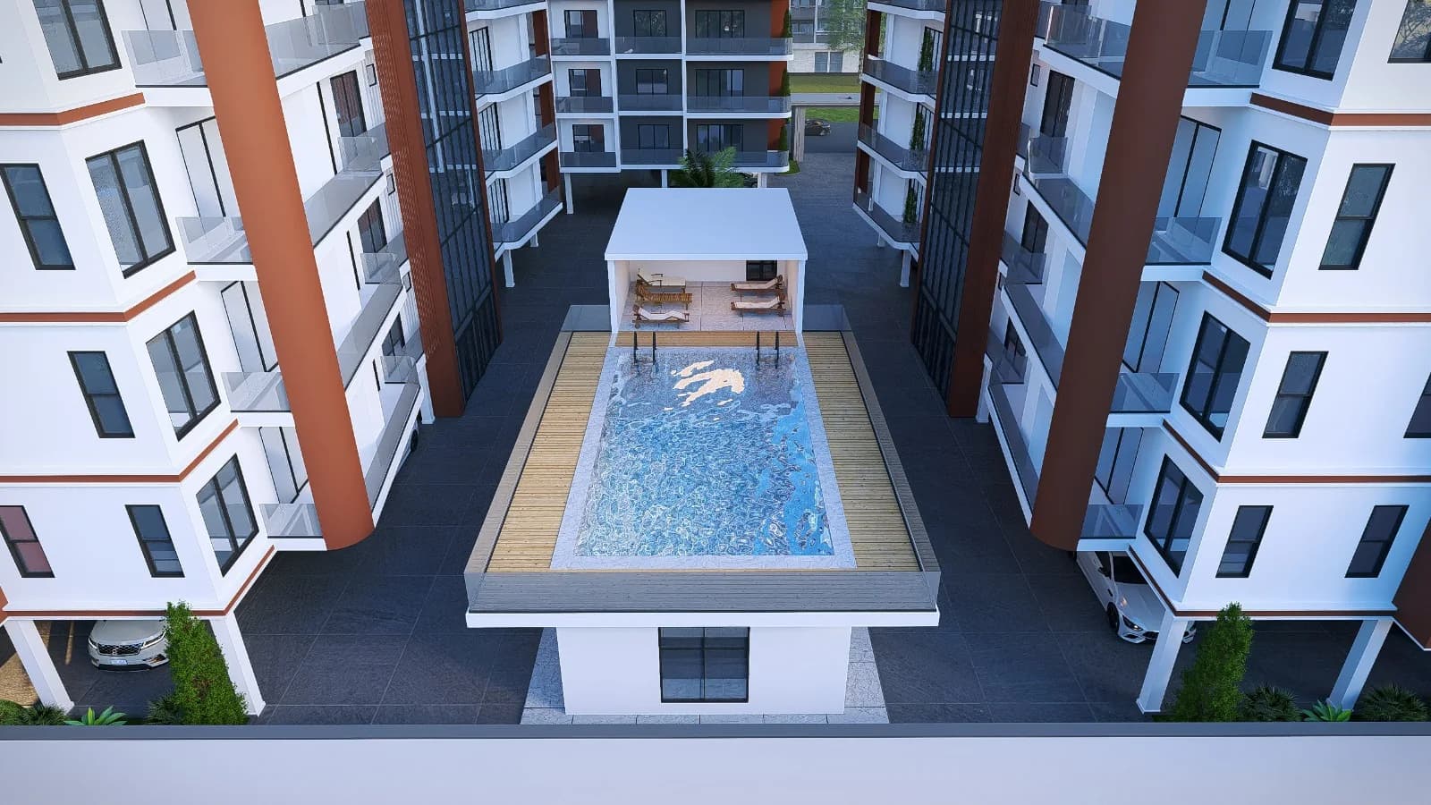 Architectural rendering of the full Grand Malibu development